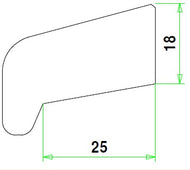 Meranti neuslat NL25 18x39mm gegrond 460cm