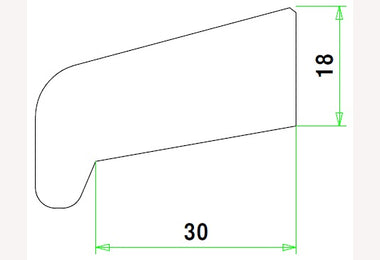 Meranti neuslat NL30 18x44mm gegrond 460cm