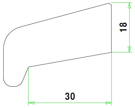 Meranti neuslat NL30 18x44mm gegrond 460cm