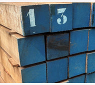 Hardhouten paal 100x100mm 300cm zonder punt
