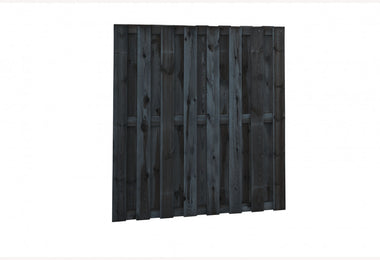 Plankenscherm 180x180 15 planken 3 tussenplanken zwart