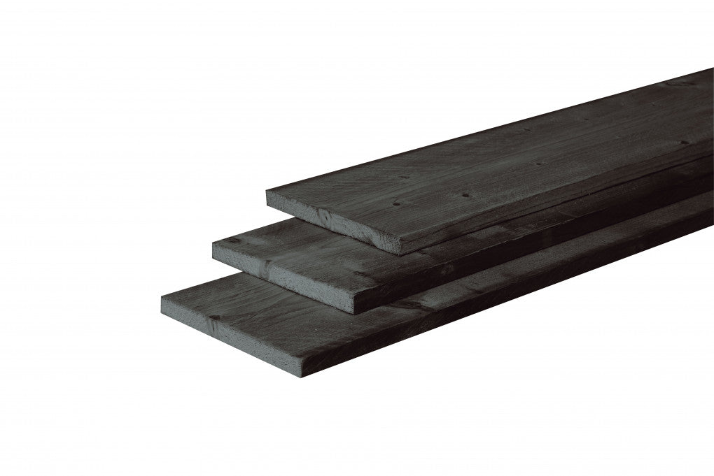 Douglas zwart 25x250 500cm fijnbezaagd