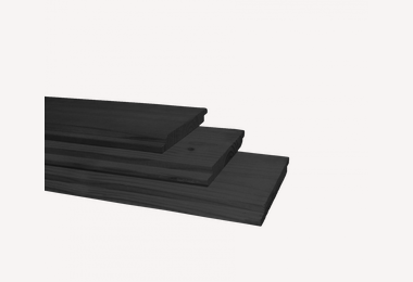 Halfhouts rabat 18x195mm 400cm vuren zwart gedompeld