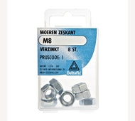 Moeren M8 8st verzinkt