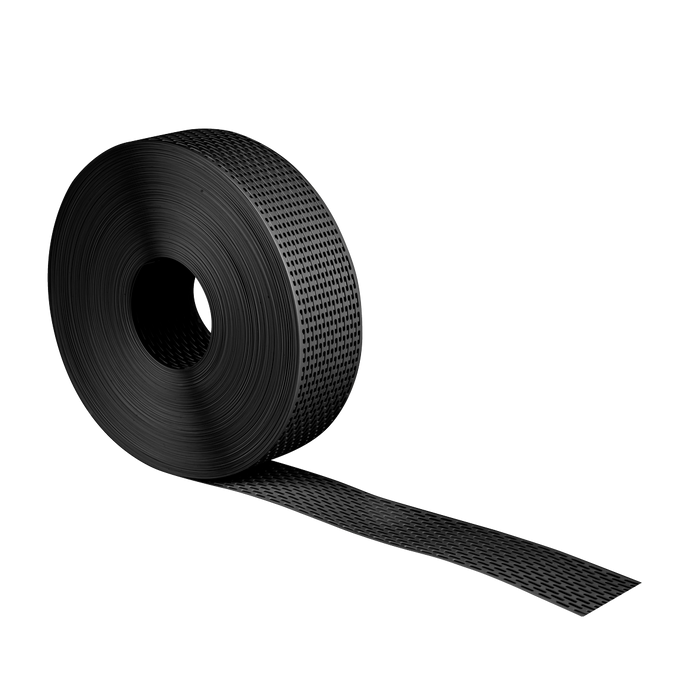 Geventileerd platprofiel zwart 100mm per m1