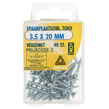 3.5x20 VZ PK TX-15 40st spaanplaatschroef