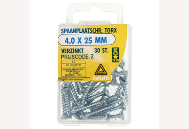 4.0x25 VZ PK TX-20 30st spaanplaatschroef