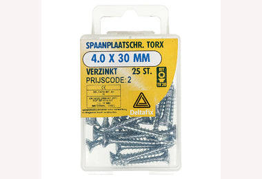 4.0x30 VZ PK TX-20 25st spaanplaatschroef