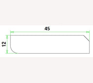 Plint 12x45mm 488cm V313 gegrond MDF