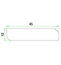 Plint 12x45mm 488cm V313 gegrond MDF
