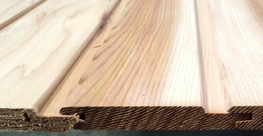 Sponningschroot ca 11x94mm 185cm red cedar (werkend 83mm) (op=op)