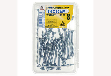 5.0x50 VZ PK TX-25 25st spaanplaatschroef