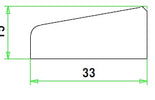 Meranti glaslat A3 15x33mm gegrond 335cm
