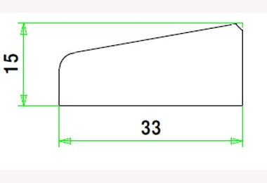 Meranti glaslat 15x33mm 305cm (A3 / A6) gegrond OP=OP