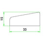 Meranti glaslat 15x33mm 305cm (A3 / A6) gegrond