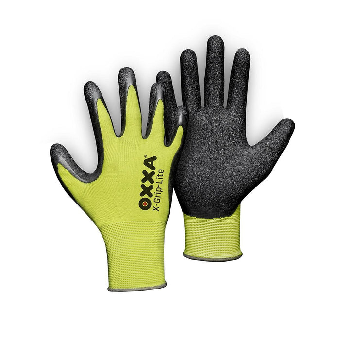 Handschoen OXXA X-grip-lite geel/zwart maat 10/XL