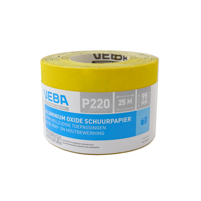 Veba schuurpapier rol 95mmx25mtr Aluminium oxide P220