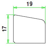 Meranti glaslat 17x19mm 460cm (A7 / C1) gegrond