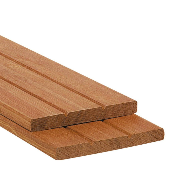 Schuttingplank 16x145 365cm v-groef hardhout