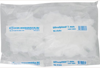 Uitvulplaatjes 1mm wit zak 96 stuks