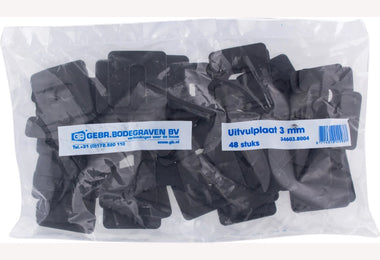 Uitvulplaatjes 3mm zwart zak 48 stuks
