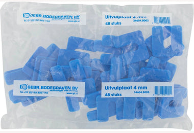 Uitvulplaatjes 4mm blauw zak 48 stuks