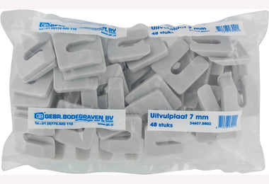 Uitvulplaatjes 7mm grijs zak 48 stuks