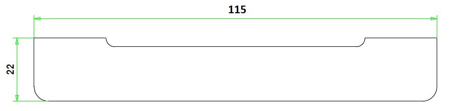 Beuken stofdorpel afm 22x115mm lengte 95cm