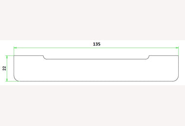 Beuken stofdorpel afm 22x135mm lengte 95cm