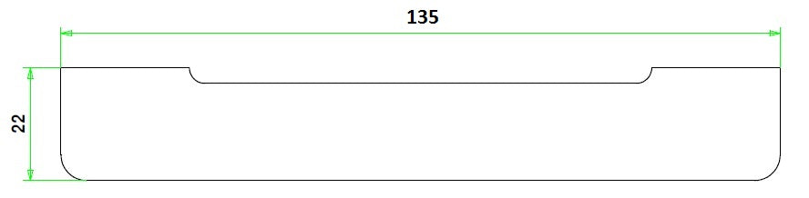 Beuken stofdorpel afm 22x135mm lengte 95cm