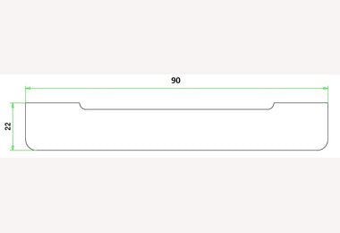 Beuken stofdorpel afm 22x90mm lengte 95cm