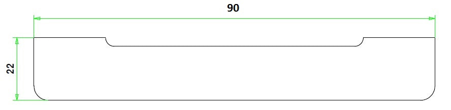 Beuken stofdorpel afm 22x90mm lengte 95cm