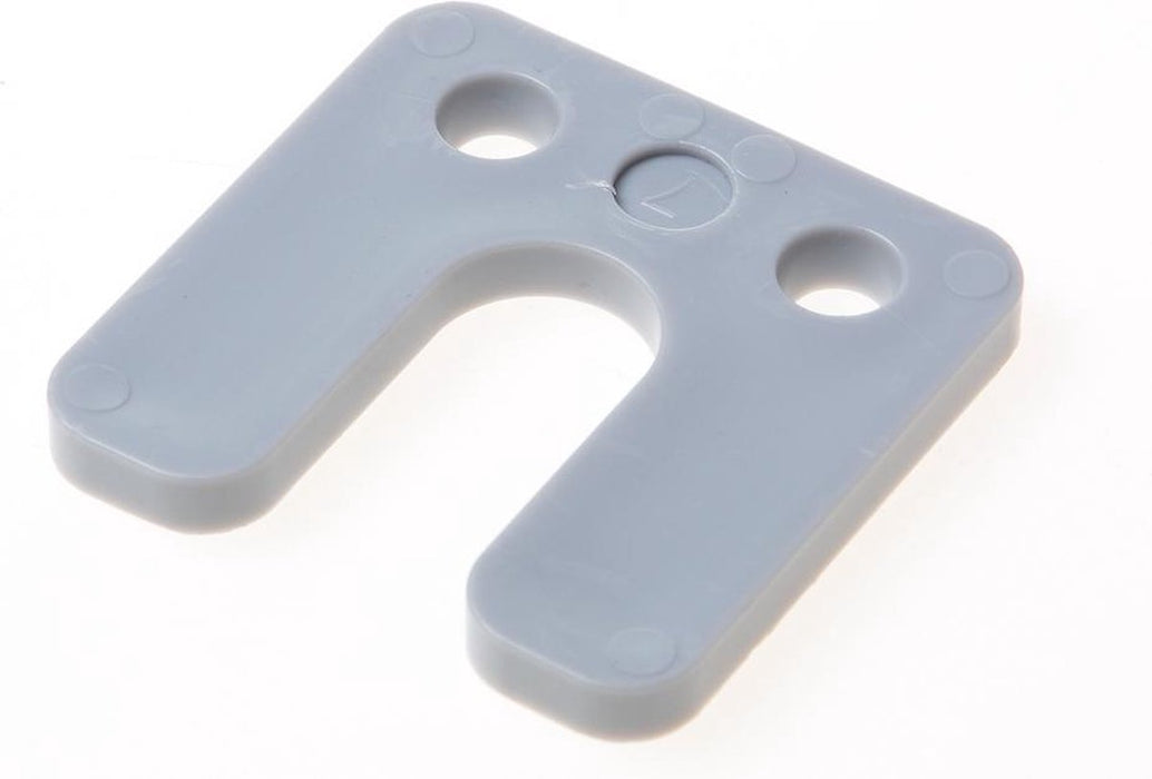 Wig stelplaten met sleuf 7mm grijs zak 48 stuks