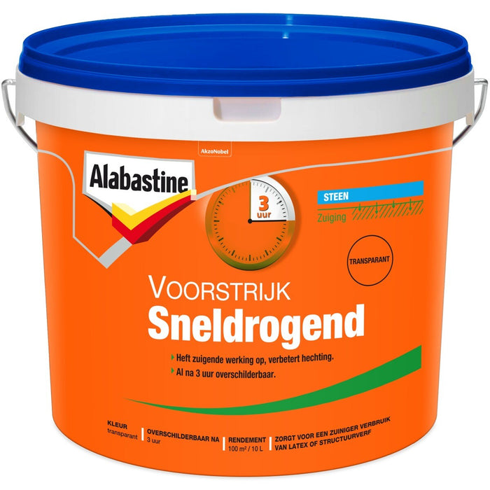 Voorstrijk sneldrogend transparant 10 ltr alabastine