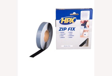 Zelfklevende klittenband zwart 20mm 5mtr haken