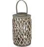 Lantaarn 40cm grijs riet