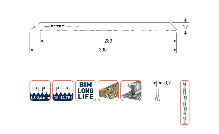 ROTEC RECIPROZAGEN RC550 / 1222VF (VPE 2 STUKS)