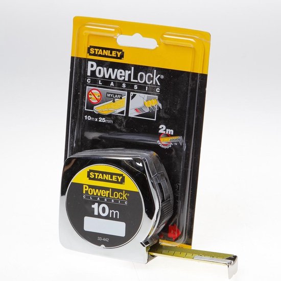 Rolbandmaat 10m 25mm stanley powerlock