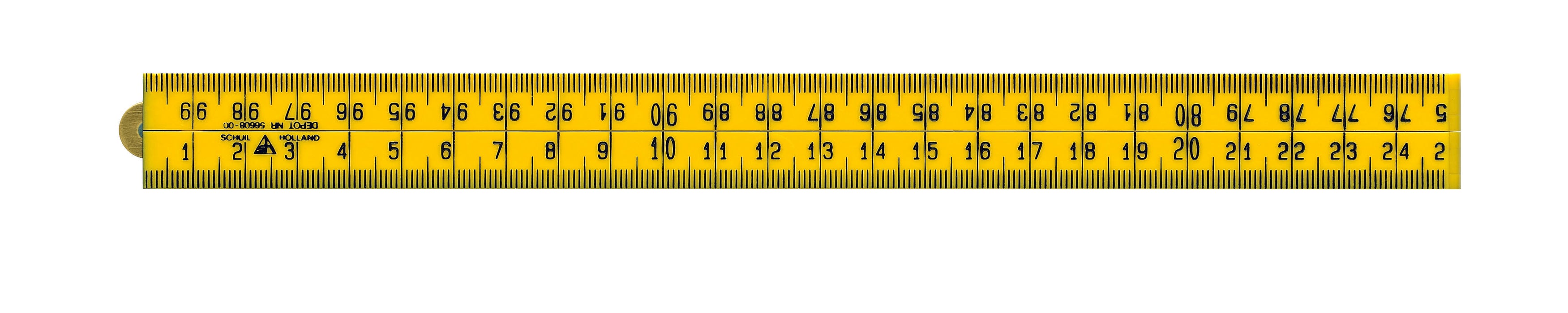 Duimstok kunststof geel 100cm schuil