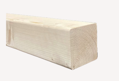 Vuren 95x95mm 450cm geschaafd 4 ronde hoeken