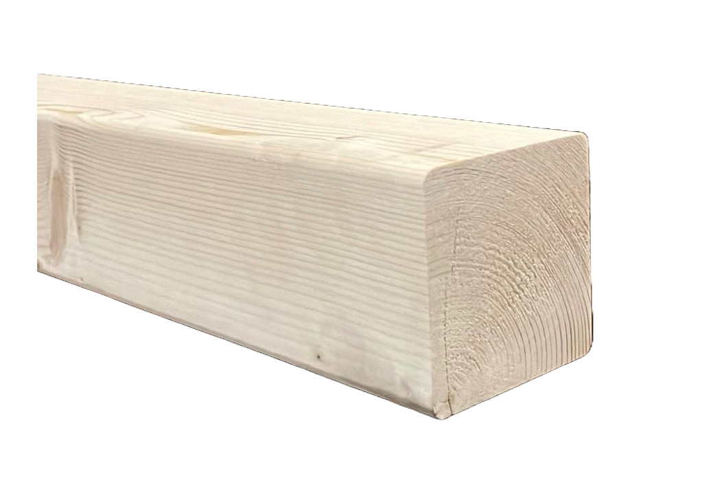 Vuren 70x70mm 450cm geschaafd 4 ronde hoeken