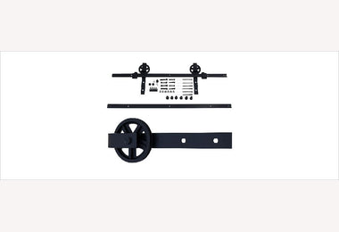 Hangrolset wiel met rail in 1 lengte 200cm zwart