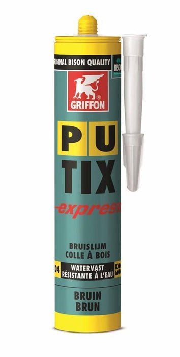 Griffon PU-tix express bruin 340gr houtconstructielijm