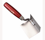 Hoektroffel binnen RVS 90gr houten greep