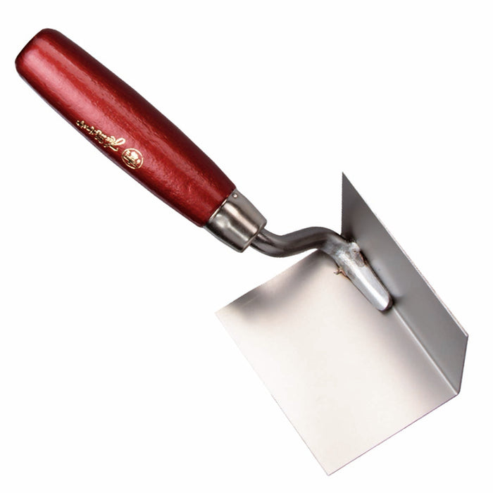 Hoektroffel binnen RVS 90gr houten greep