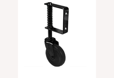 Hekwiel zwart met veer 100mm max 57kg belasting