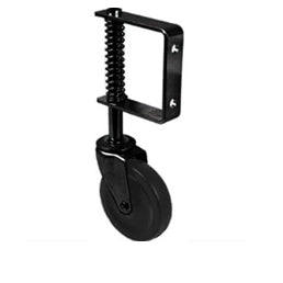 Hekwiel zwart met veer 100mm max 57kg belasting