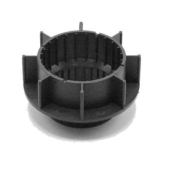 Verlengstuk tbv terrasdrager zwart kunststof 30mm