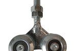 Viervoudig wielenblok met open lager t.b.v. rail verzinkt 124mm [M12]
