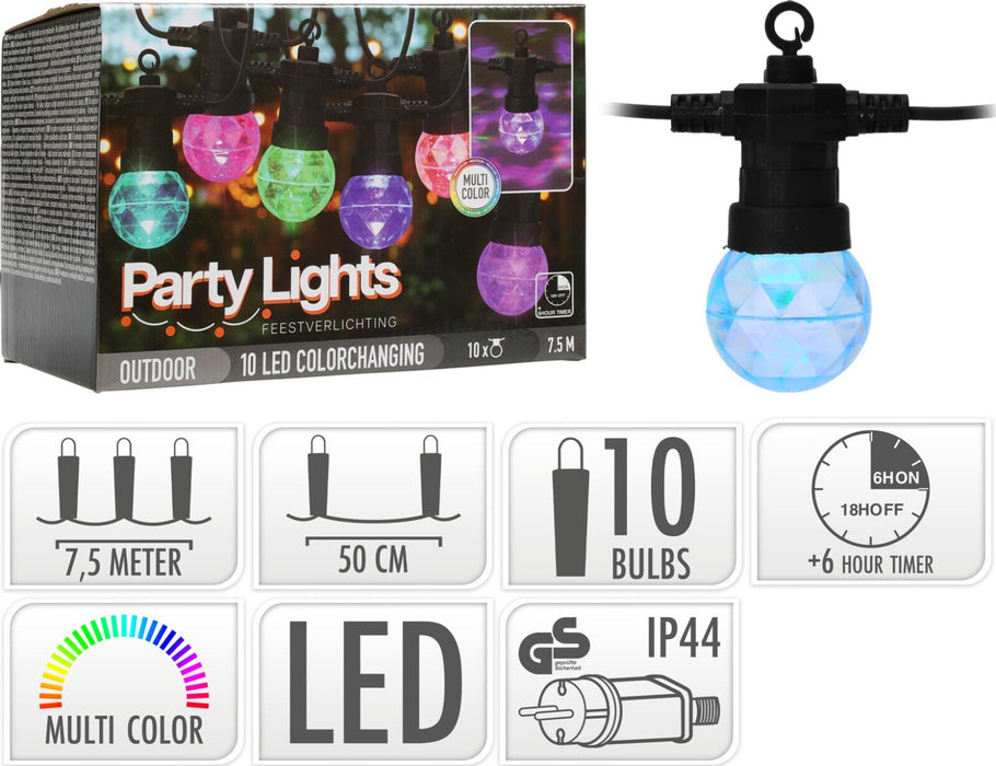 Feestverlichting 10 lampen color changing